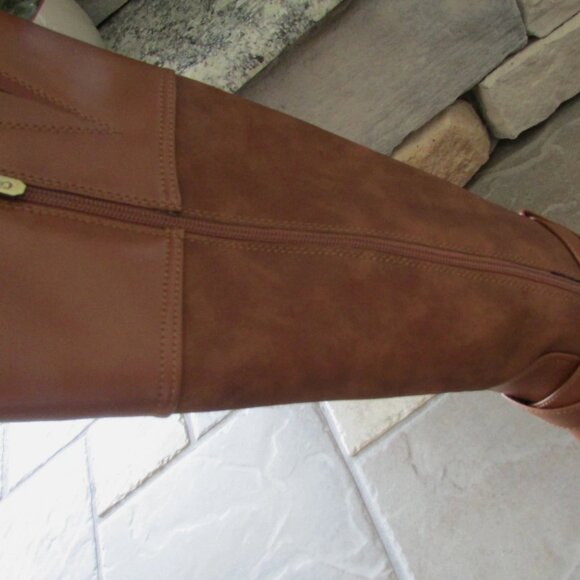 NEW SAM EDELMAN CIRCUS COGNAC TALL BOOTS WOMENS  ZIP SIDE - Picture 5 of 11